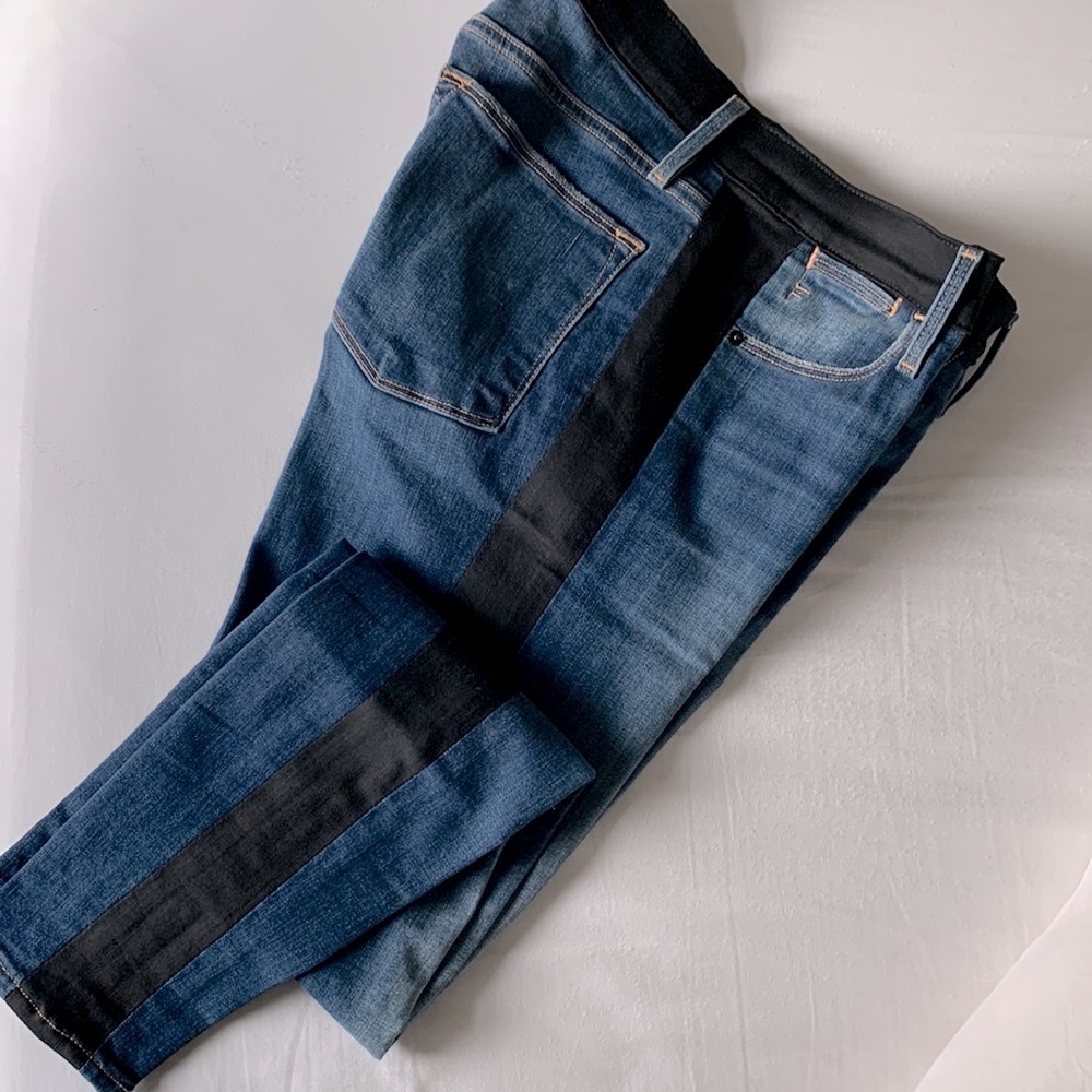 Frame Denim Le High Skinny jeans with tuxedo stripe